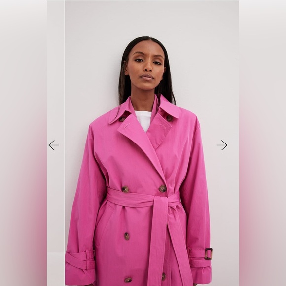 NWT NA-KD Pink Double Buttoned Trenchcoat - Picture 4 of 9